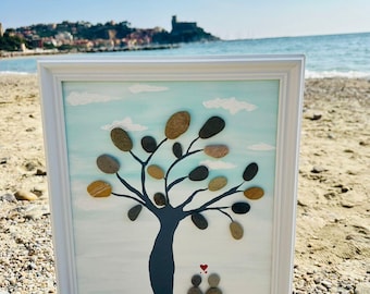 Stone & Pebble Art - Arte delle Pietre e dei Ciottoli - Quadro sassi e pittura - L' Albero della Vita - idea regalo