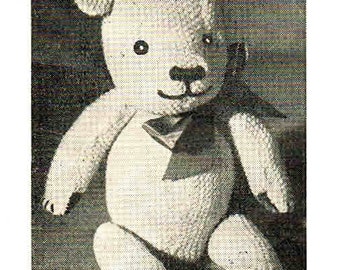 RETRO knitted teddy bear - picnic perfect companion- vintage Australian knitting Epattern (PDF)