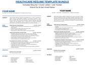 Healthcare Resume Template | ATS Friendly Canva | Medical Resume Bundle | Cover Letter & Job Tracker