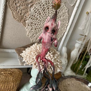 Handmade Mandrake Root Art Doll OOAK, Witchy Familiar, Fantasy Creature, Gothic Cottagecore Decor, Creepy Cute Gift, Mandragora, Voodoo doll