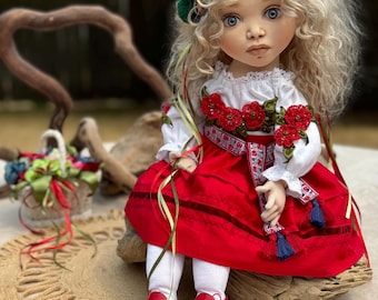 Boneca de arte têxtil feita à mão, boneca de pano articulada, boneca escultural única, boneca de tecido colecionável, boneca de pano articulável, presente para ela.