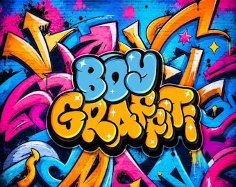 Boy Graffiti Font OTF TTF, Bubble Street Art Typeface for Cricut Canva
