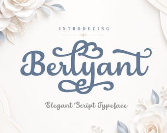 Berlyant Script Font OTF, Elegant Calligraphy Font for Cricut Canva Logo Branding photography