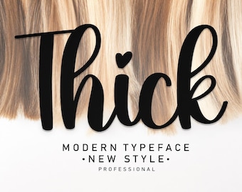 Thick Font OTF, Modern Wedding Typeface Download for Cricut Canva Logo Designs