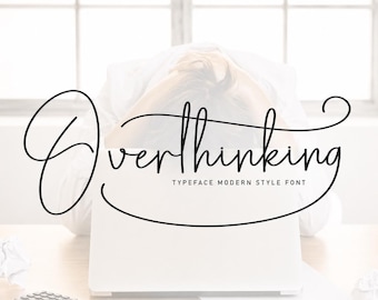 Overthinking Font, Modern Handwritten Script OTF for Cricut Canva Logo branding & Invitation