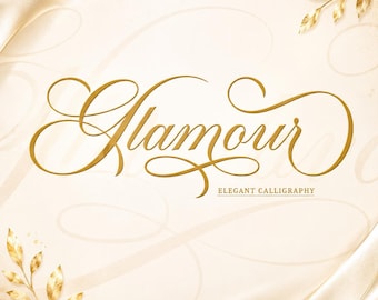 Glamour Calligraphy Font OTF TTF, Elegant Script Font for Cricut Canva Logos Branding Invitations