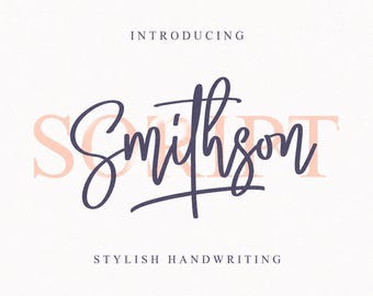 Smithson Font OTF TTF, Stylish Handwriting Script for Cricut Canva