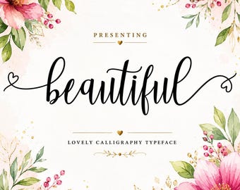 Romantic Calligraphy Font OTF TTF, Stylish Script Font for Cricut Canva Logo Branding Invitations