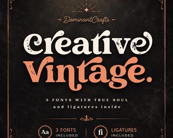 Creative Vintage Font OTF TTF, Retro Display Font for Cricut, Canva, Branding, Logos Posters