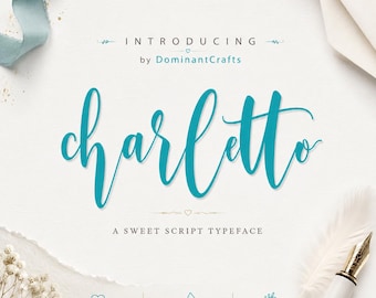 charletto Script Font OTF TTF, Sweet Handwritten Font for Cricut Canva