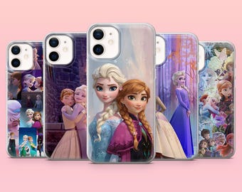Frozen Phone Case Elsa and Anna Cover for iPhone 17e, 17Pro, 16e, 16, 15, 14, 13, 12, Samsung S26, A56, S25, S24, A16, Pixel 10, 10Pro, 9