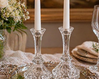 Vintage kandelaars van kristalglas