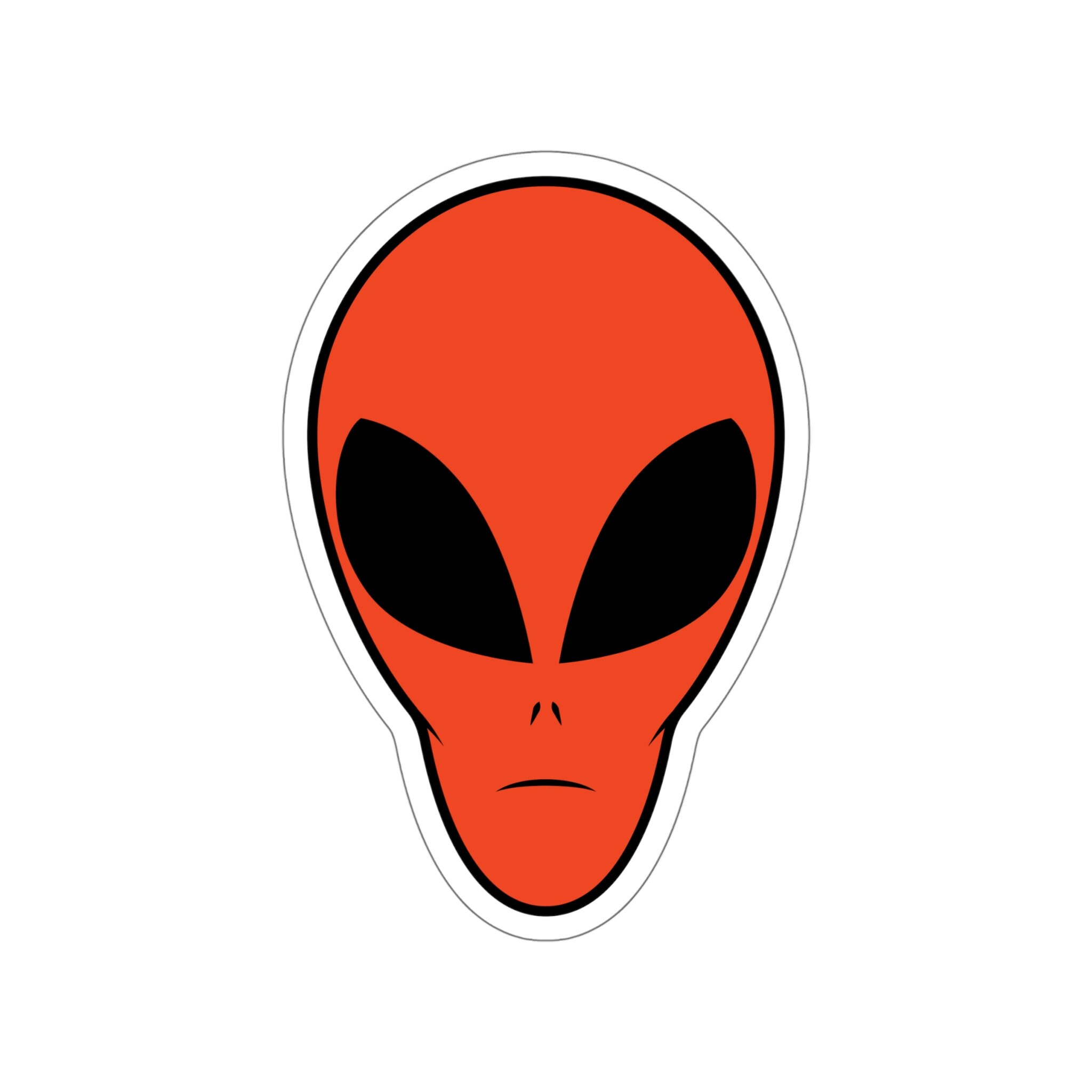Retro 90's Style Alien Head Red-orange Die-cut Stickers - Etsy