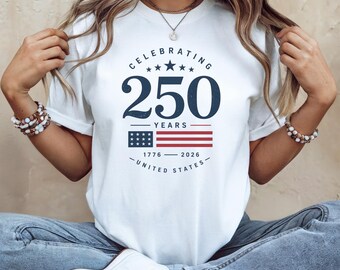 4th of July USA 250th Anniversary T-Shirt, Patriotic Flag Tee