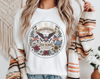 America 250th Anniversary Sweatshirt, USA Semiquincentennial Eagle Graphic Tee