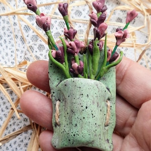 Mini Lavender Wall Planter, Ceramic Pocket Planter