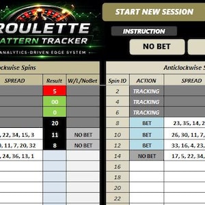American Roulette (00) Data & Pattern Tracker (Excel Tool)