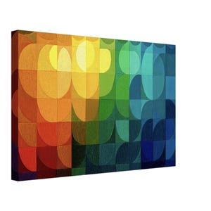 Rainbow Op Art Print – Mid Century Geometric Abstract Poster image 8