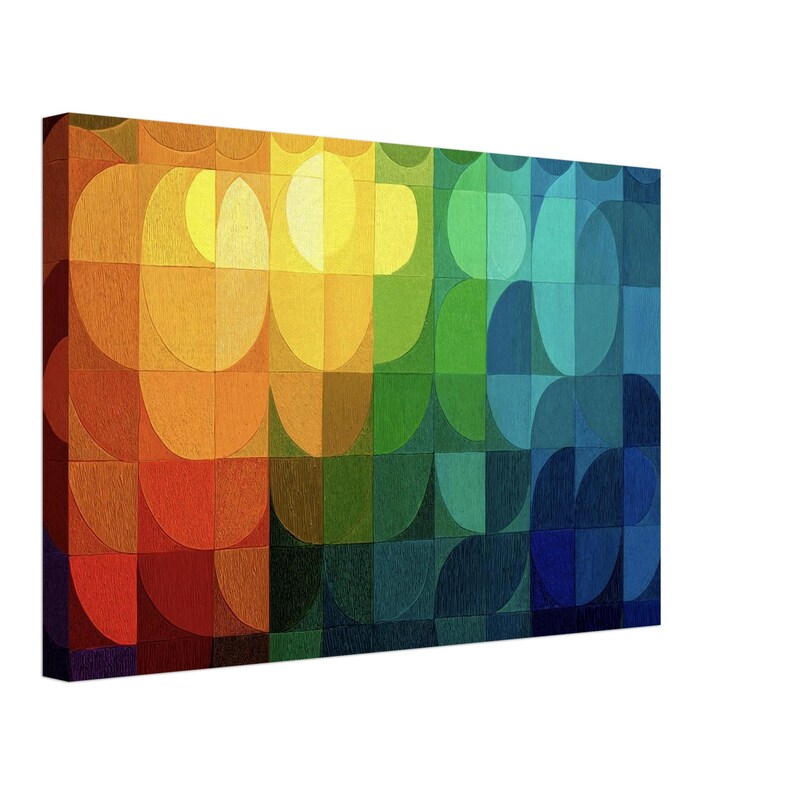 Rainbow Op Art Print – Mid Century Geometric Abstract Poster image 8