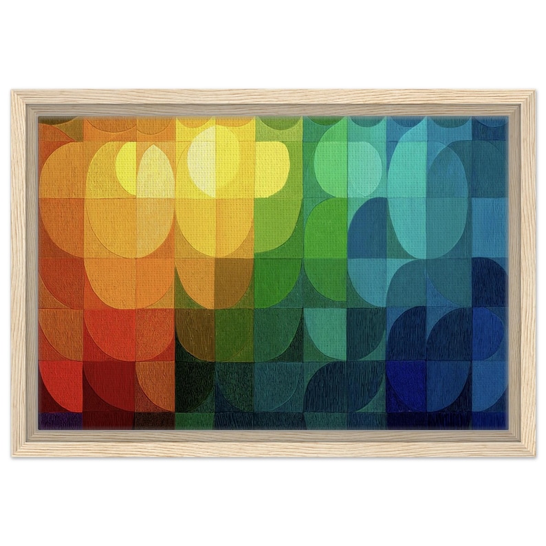 Rainbow Op Art Print – Mid Century Geometric Abstract Poster image 9