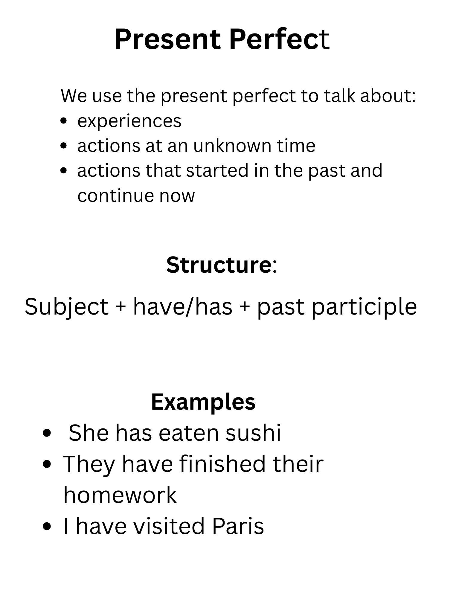 Present Perfect ESL Lesson Plan A2 B1 No Prep Worksheets & Speaking ...