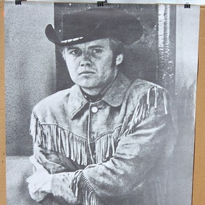 Vintage 1960s B&W Jon Voight Midnight Cowboy Movie Poster NOS image 1