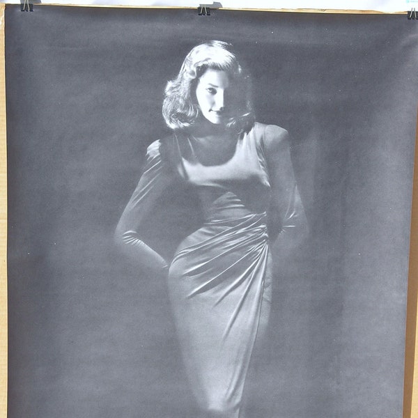 Vtg.1960s B&W Trilby Lauren Bacall Movie Poster NOS