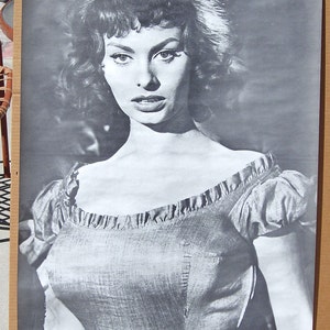 Vintage 1960s Celebrity Movie Posters B&W Sophia Loren