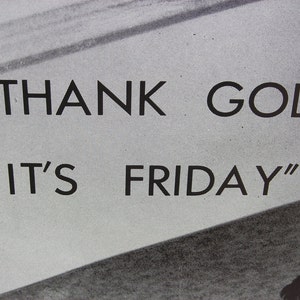 Vtg 1970's Thank God It's Friday Kitty Hippie Poster image 2