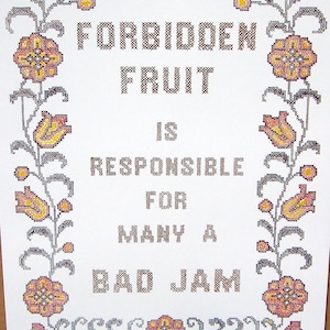 Vtg 1976 'Forbidden Fruit...Bad Jam' Poster Hippie Love