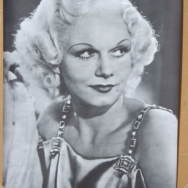 Vintage 1960s B&W Trilby Jean Harlow Movie Poster NOS