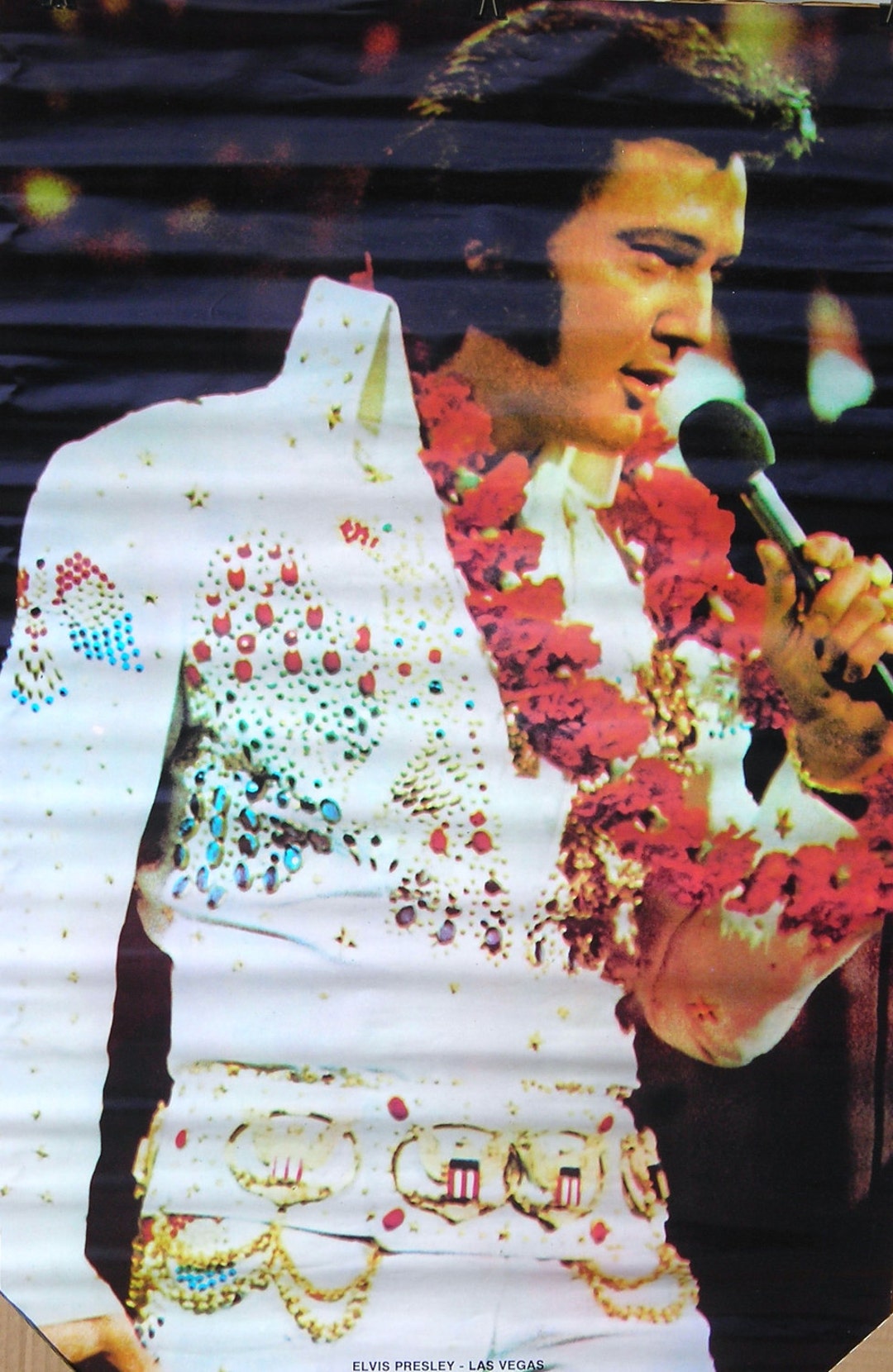 70s ELVIS フォトプリント ロックT ペーパータグ サイズS〜M相当 Vintage 1970s Elvis Presley in Las Vegas Music Poster the King - Etsy