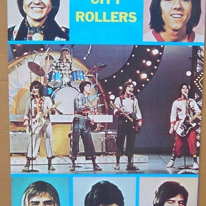 Vintage 1970's Bay City Rollers Poster Music Pop Band image 1