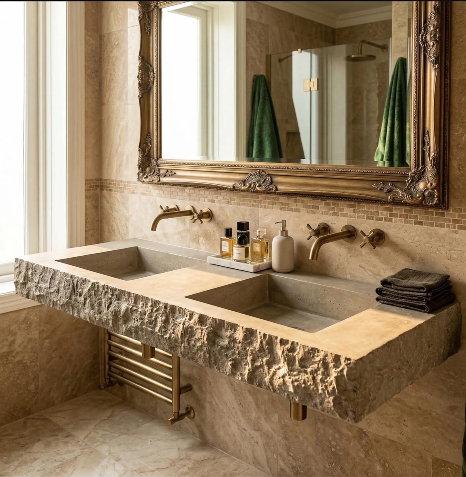 Rustic Marble Double Sink Vanity Top: Custom Sizes Available - Etsy