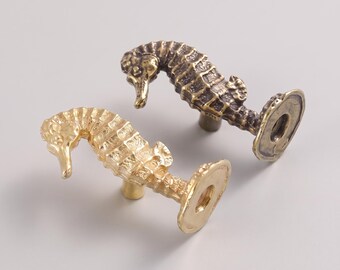 Seahorse Cabinet Knobs, Animal Drawer Knobs, Unique Furniture Hardware, Coastal Home Decor, Decorative Dresser Knobs, Ocean Inspired Design
