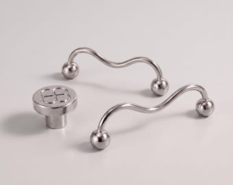 Tiradores para armarios, tiradores curvos para cajones, herrajes modernos para muebles, tiradores para armarios de cocina, tiradores decorativos para cómodas, elegantes mejoras para el hogar.