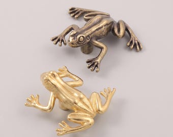 Tiradores de armario con forma de rana, tiradores de cajón con forma de animal, herrajes únicos para muebles, decoración del hogar inspirada en la naturaleza, decoración de habitaciones infantiles, tiradores decorativos para cómodas.