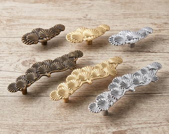 Tiradores de gabinetes con forma de concha, tiradores de cajones vintage, herrajes decorativos para muebles, herrajes para gabinetes de cocina de estilo costero, tiradores de cómoda, hogar elegante