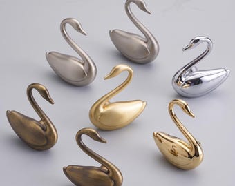 Tiradores de cisne para armarios, tiradores de animales para cajones, herrajes únicos para muebles, tiradores decorativos para cómodas, herrajes artísticos para armarios, mejora de la decoración del hogar