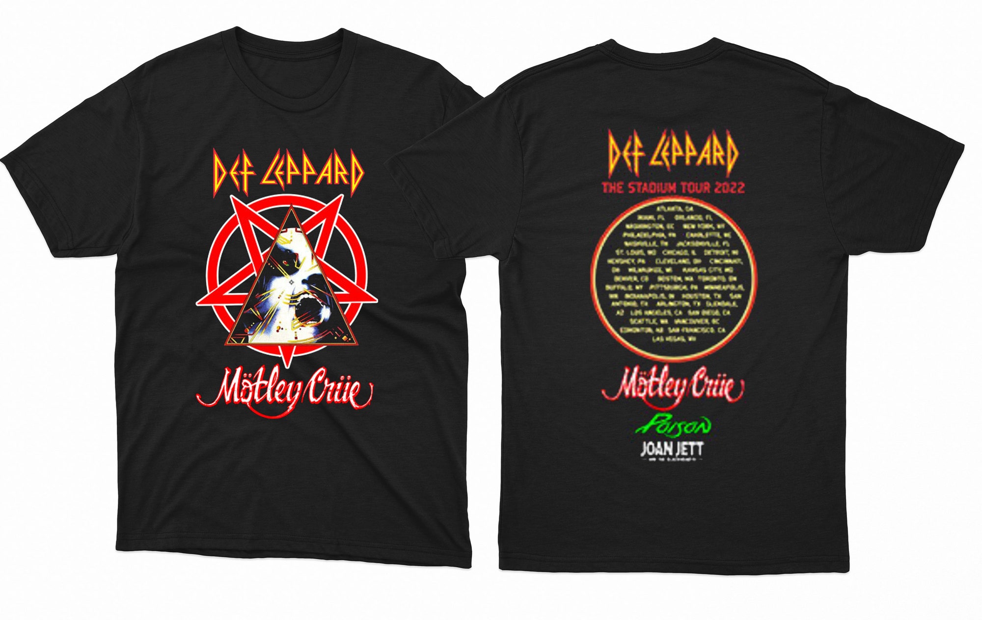 The Stadium Tour Motley Crue Def Leppard Poison Joan Jett  T Shirt