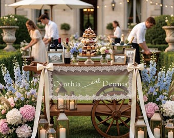 Personalized Lace Wedding Car Decor, Custom Family Name Entrance Signage, Welcome Sign for Ceremony
