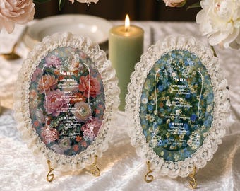 Personalized Floral Lace Wedding Menu, Vintage Wedding Table Decor, Nature Inspired Dinner Menu Cards, Bridal Shower & Reception Stationery