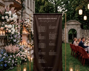 Custom Satin Wedding Seating Chart | Romantic Fabric Backdrop with Stand | Lace Tulle Ceremony  Banner, Wedding Welcome Reception Decor