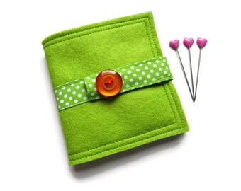 Needle Book - Lime Green Felt Needle Case - Felt Needle Case - Sewing Needle Case - Hand Sewing Needle Case - Needle Book