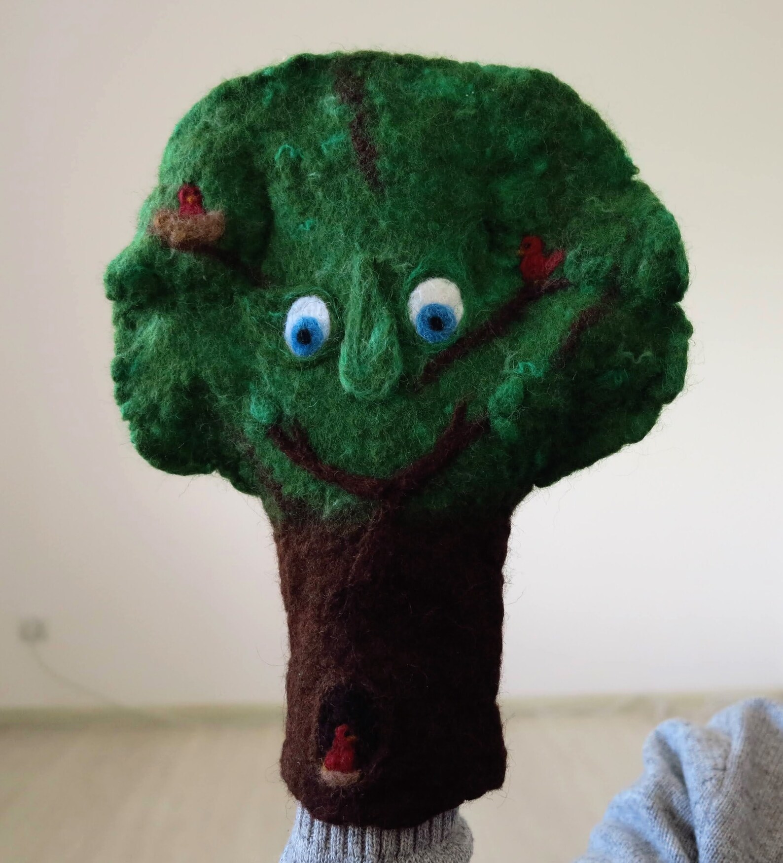 Tree hand puppet oneofakind felted toy for children and Etsy