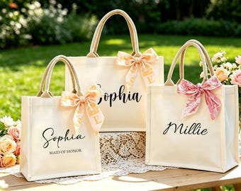 Bolso de lona personalizado para damas de honor, bolsas de regalo para damas de honor, bolsos de boda, regalo para la fiesta nupcial, bolso para despedida de soltera, bolso de playa para damas de honor