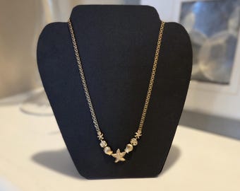 Vintage 18" 10K Solid Gold Starfish and Shells Necklace