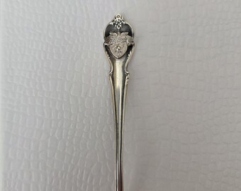 Vintage West Point USMA "Breton Rose" Solid Sterling Silver Miniature Souvenir Spoon