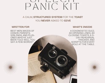 Wedding Speech Panic Kit | Anxiety-Proof Toast Writing Guide for Best Man & Maid of Honor | Printable Workbook