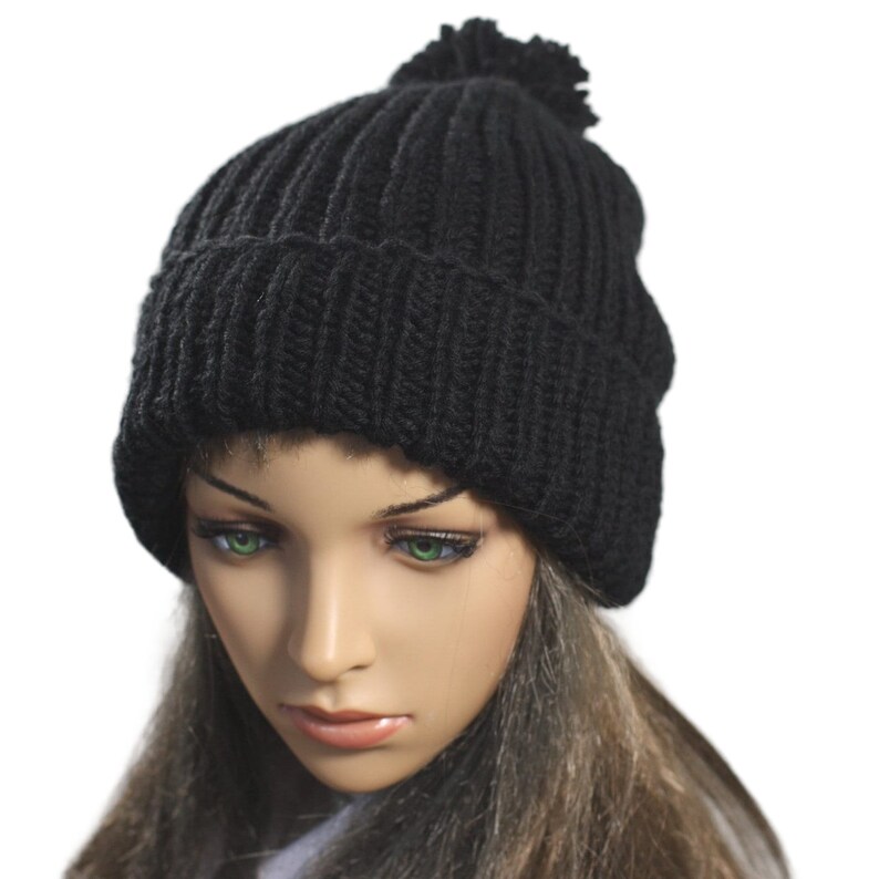 Super Slouchy Beanie Big Baggy Hat Winter Adult Teen Fashion Chunky Knit Slouchy Knitted Hat Large Men Oversized Hat Winter Hat Big Hat image 7